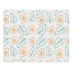 Hand-drawn-cute-flowers-with-leaves-pattern Double Sided Flano Blanket (Large)