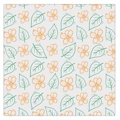 Hand-drawn-cute-flowers-with-leaves-pattern Square Satin Scarf (36  x 36 )