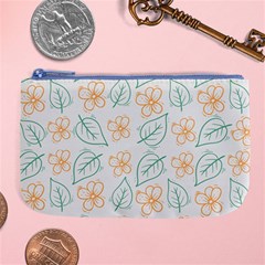 Hand-drawn-cute-flowers-with-leaves-pattern Large Coin Purse