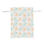 Hand-drawn-cute-flowers-with-leaves-pattern Lightweight Drawstring Pouch (L) Front