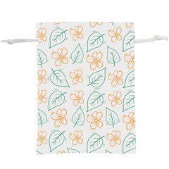 Hand-drawn-cute-flowers-with-leaves-pattern Lightweight Drawstring Pouch (XL)