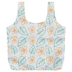 Hand-drawn-cute-flowers-with-leaves-pattern Full Print Recycle Bag (XXXL)