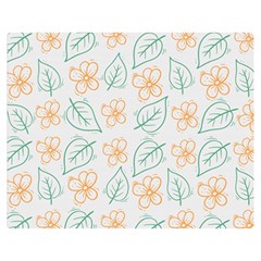 Hand-drawn-cute-flowers-with-leaves-pattern Flano Blanket (medium) by Pakemis