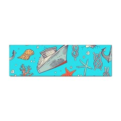 Colored-sketched-sea-elements-pattern-background-sea-life-animals-illustration Sticker Bumper (100 Pack)