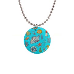 Colored-sketched-sea-elements-pattern-background-sea-life-animals-illustration 1  Button Necklace