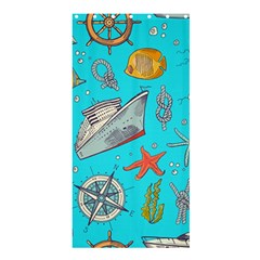 Colored-sketched-sea-elements-pattern-background-sea-life-animals-illustration Shower Curtain 36  X 72  (stall)  by Pakemis