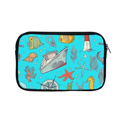 Colored-sketched-sea-elements-pattern-background-sea-life-animals-illustration Apple Macbook Pro 13  Zipper Case by Pakemis