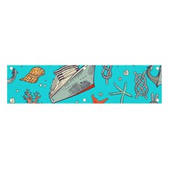 Colored-sketched-sea-elements-pattern-background-sea-life-animals-illustration Banner And Sign 4  X 1 