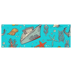 Colored-sketched-sea-elements-pattern-background-sea-life-animals-illustration Banner And Sign 9  X 3  by Pakemis