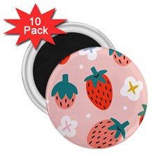 Strawberry-seamless-pattern 2 25  Magnets (10 Pack)  by Pakemis