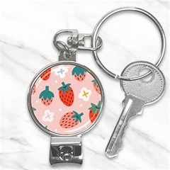 Strawberry-seamless-pattern Nail Clippers Key Chain