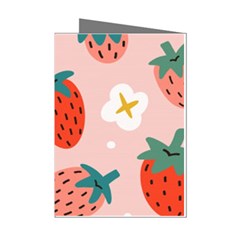 Strawberry-seamless-pattern Mini Greeting Cards (pkg Of 8) by Pakemis