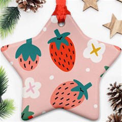 Strawberry-seamless-pattern Star Ornament (two Sides) by Pakemis