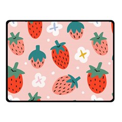 Strawberry-seamless-pattern Double Sided Fleece Blanket (small)