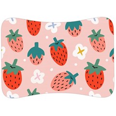 Strawberry-seamless-pattern Velour Seat Head Rest Cushion by Pakemis