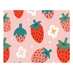 Strawberry-seamless-pattern Flano Blanket (large)