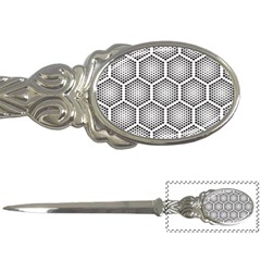 Halftone-tech-hexagons-seamless-pattern Letter Opener by Pakemis