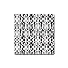 Halftone-tech-hexagons-seamless-pattern Square Magnet by Pakemis