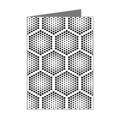 Halftone-tech-hexagons-seamless-pattern Mini Greeting Card by Pakemis