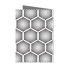 Halftone-tech-hexagons-seamless-pattern Mini Greeting Cards (pkg Of 8)