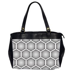 Halftone-tech-hexagons-seamless-pattern Oversize Office Handbag (2 Sides) by Pakemis