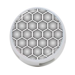 Halftone-tech-hexagons-seamless-pattern 4-port Usb Hub (one Side) by Pakemis