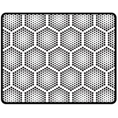 Halftone-tech-hexagons-seamless-pattern Fleece Blanket (medium) by Pakemis