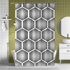 Halftone-tech-hexagons-seamless-pattern Shower Curtain 48  X 72  (small)  by Pakemis