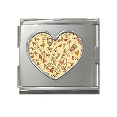 Seamless-pattern-with-different-flowers Mega Link Heart Italian Charm (18mm)