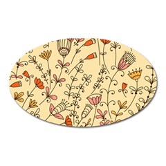 Seamless-pattern-with-different-flowers Oval Magnet