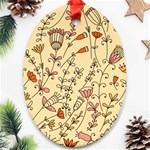 Seamless-pattern-with-different-flowers Oval Ornament (Two Sides) Front