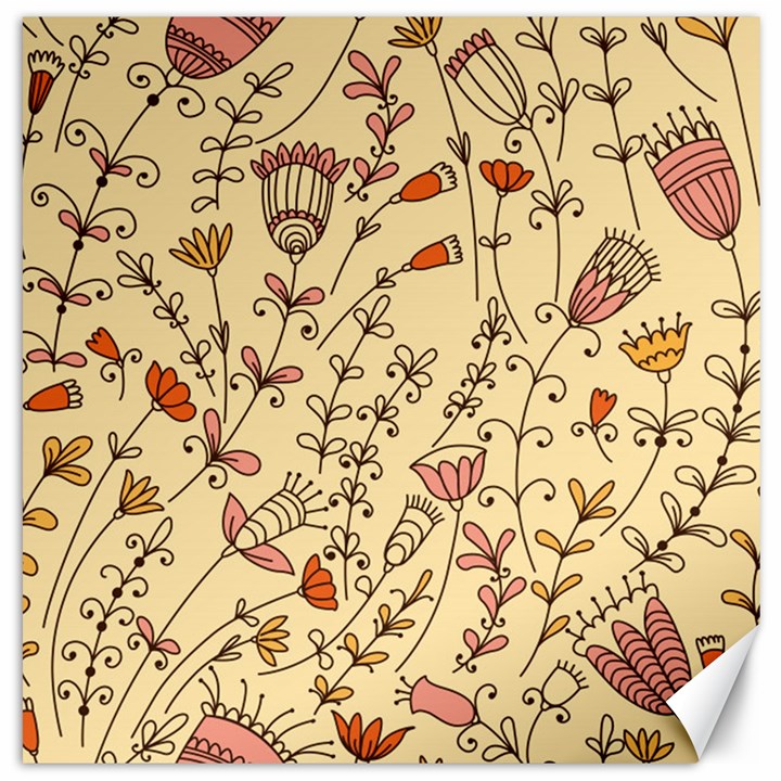 Seamless-pattern-with-different-flowers Canvas 20  x 20 