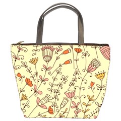 Seamless-pattern-with-different-flowers Bucket Bag