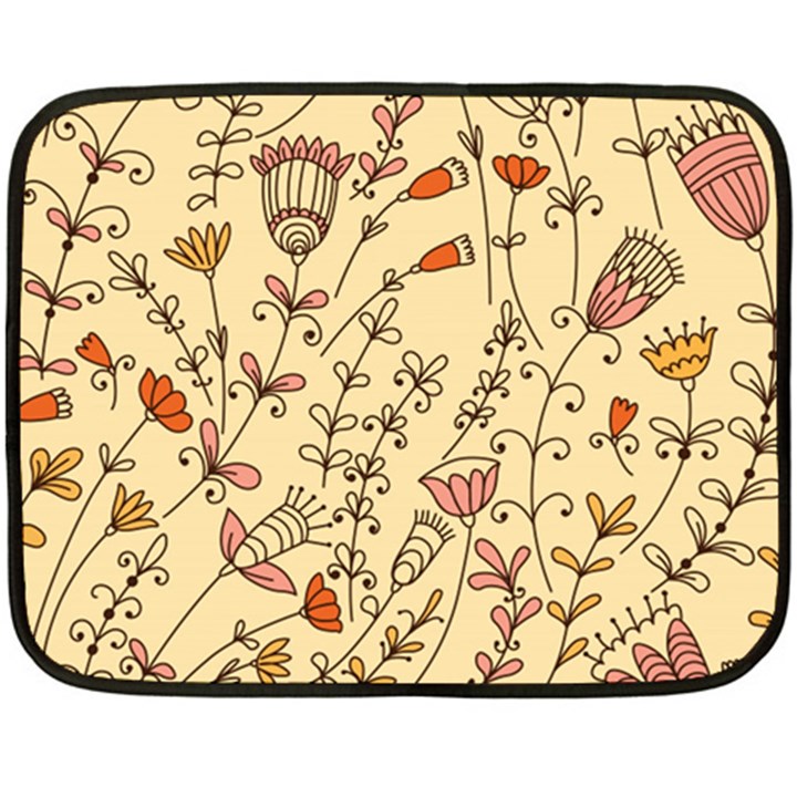 Seamless-pattern-with-different-flowers Fleece Blanket (Mini)