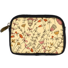 Seamless-pattern-with-different-flowers Digital Camera Leather Case