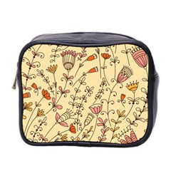 Seamless-pattern-with-different-flowers Mini Toiletries Bag (Two Sides)