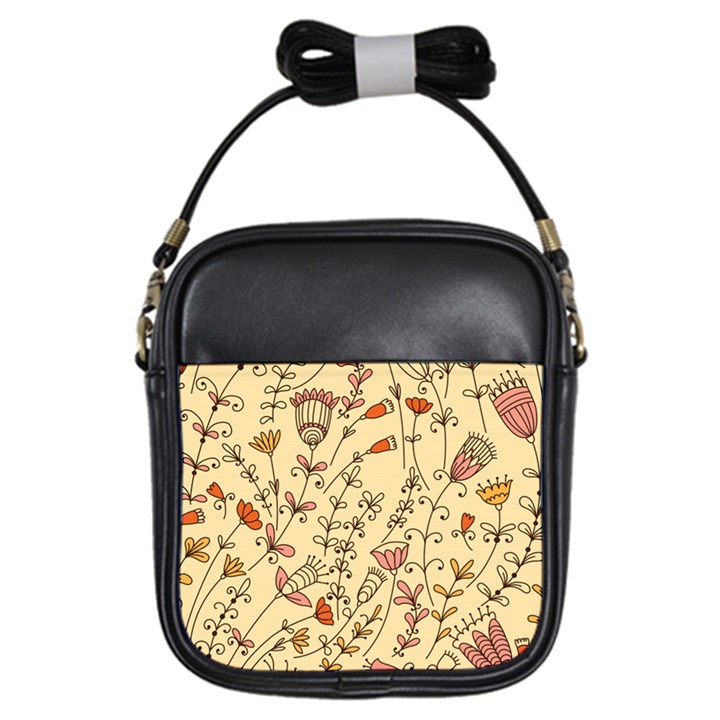 Seamless-pattern-with-different-flowers Girls Sling Bag