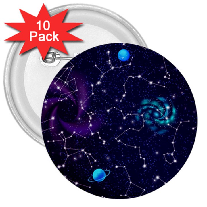 Realistic-night-sky-poster-with-constellations 3  Buttons (10 pack) 