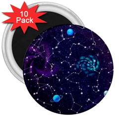 Realistic-night-sky-poster-with-constellations 3  Magnets (10 Pack)  by Pakemis