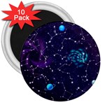 Realistic-night-sky-poster-with-constellations 3  Magnets (10 pack)  Front