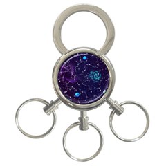 Realistic-night-sky-poster-with-constellations 3-ring Key Chain by Pakemis