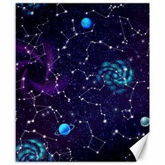 Realistic-night-sky-poster-with-constellations Canvas 8  X 10  by Pakemis