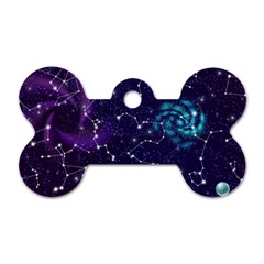 Realistic-night-sky-poster-with-constellations Dog Tag Bone (two Sides) by Pakemis