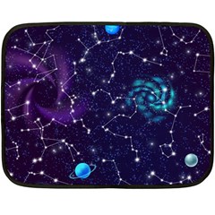 Realistic-night-sky-poster-with-constellations Double Sided Fleece Blanket (mini) by Pakemis