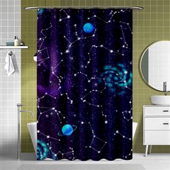 Realistic-night-sky-poster-with-constellations Shower Curtain 48  X 72  (small)  by Pakemis