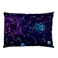 Realistic-night-sky-poster-with-constellations Pillow Case (two Sides) by Pakemis