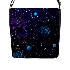 Realistic-night-sky-poster-with-constellations Flap Closure Messenger Bag (l) by Pakemis