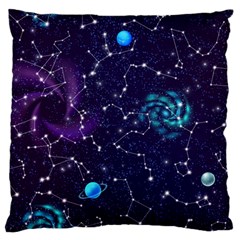 Realistic-night-sky-poster-with-constellations Standard Flano Cushion Case (one Side) by Pakemis