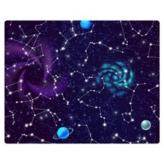 Realistic-night-sky-poster-with-constellations Flano Blanket (medium) by Pakemis