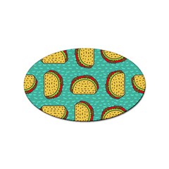 Taco-drawing-background-mexican-fast-food-pattern Sticker (oval)